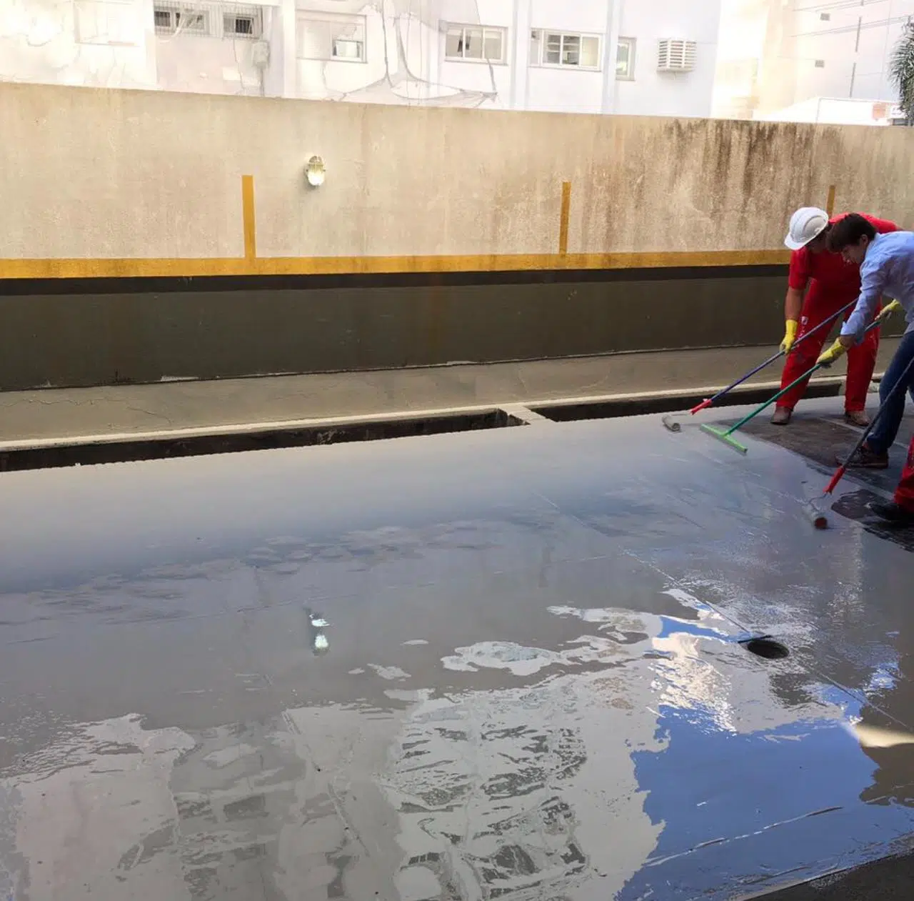 Impermeabilização durante